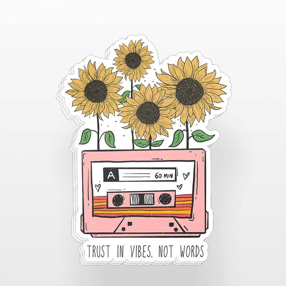 3pc - "Trust in Vibes Not Words" Sticker Pack – Water Bottle, Tumbler, La… - Picture 2 of 8